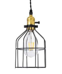 GLOBOSTAR® GALOT 01179 Vintage Κρεμαστό Φωτιστικό Οροφής με Ντουί 1 x E27 AC 220-240V IP20 - Μαύρο & Χρυσό - Μ13.5 x Π13.5 x Y16cm 14 01179 4