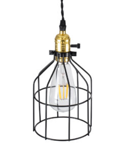 GLOBOSTAR® GALOT 01179 Vintage Κρεμαστό Φωτιστικό Οροφής με Ντουί 1 x E27 AC 220-240V IP20 - Μαύρο & Χρυσό - Μ13.5 x Π13.5 x Y16cm 16 01179 6