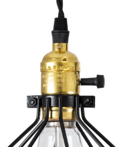 GLOBOSTAR® GALOT 01179 Vintage Κρεμαστό Φωτιστικό Οροφής με Ντουί 1 x E27 AC 220-240V IP20 - Μαύρο & Χρυσό - Μ13.5 x Π13.5 x Y16cm 17 01179 7