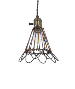 GloboStar® GLOBOSTAR® FLOWERON 01180 Vintage Κρεμαστό Φωτιστικό Οροφής με Ντουί 1 x E27 AC 220-240V IP20 - Χάλκινο & Μπρούτζινο - Μ10 x Π10 x Υ20cm