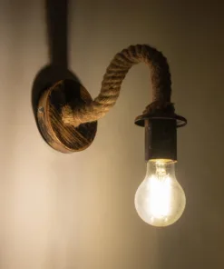 Alternative view of GLOBOSTAR® DAKER 01184 Vintage Φωτιστικό Τοίχου - Απλίκα με Ντουί 1 x E27 AC 220-240V IP20 - Χάλκινο Εφέ Σκουριάς & Μπεζ - Μ21 x Π12 x Υ16cm