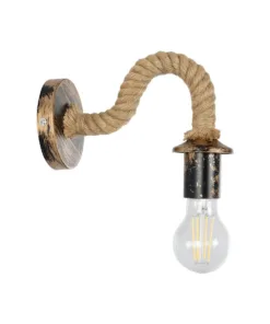 GLOBOSTAR® DAKER 01184 Vintage Φωτιστικό Τοίχου - Απλίκα με Ντουί 1 x E27 AC 220-240V IP20 - Χάλκινο Εφέ Σκουριάς & Μπεζ - Μ21 x Π12 x Υ16cm 11 01184 3