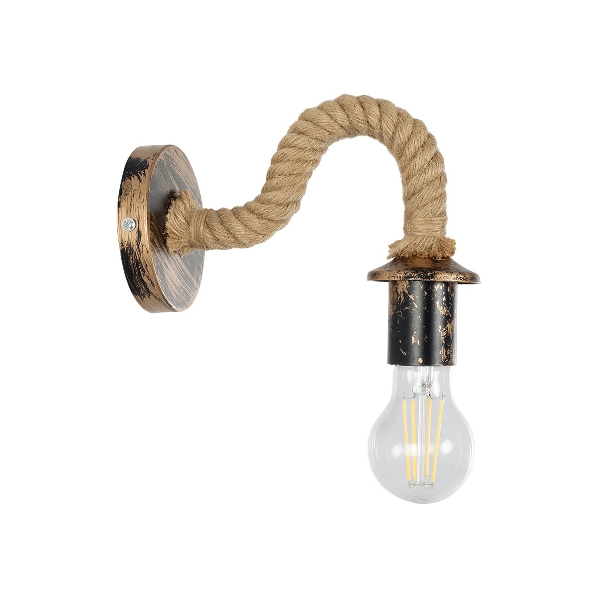 GLOBOSTAR® DAKER 01184 Vintage Φωτιστικό Τοίχου - Απλίκα με Ντουί 1 x E27 AC 220-240V IP20 - Χάλκινο Εφέ Σκουριάς & Μπεζ - Μ21 x Π12 x Υ16cm 5 GLOBOSTAR® DAKER 01184 Vintage Φωτιστικό Τοίχου - Απλίκα με Ντουί 1 x E27 AC 220-240V IP20 - Χάλκινο Εφέ Σκουριάς & Μπεζ - Μ21 x Π12 x Υ16cm - Image 3