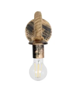 GLOBOSTAR® DAKER 01184 Vintage Φωτιστικό Τοίχου - Απλίκα με Ντουί 1 x E27 AC 220-240V IP20 - Χάλκινο Εφέ Σκουριάς & Μπεζ - Μ21 x Π12 x Υ16cm 12 01184 4