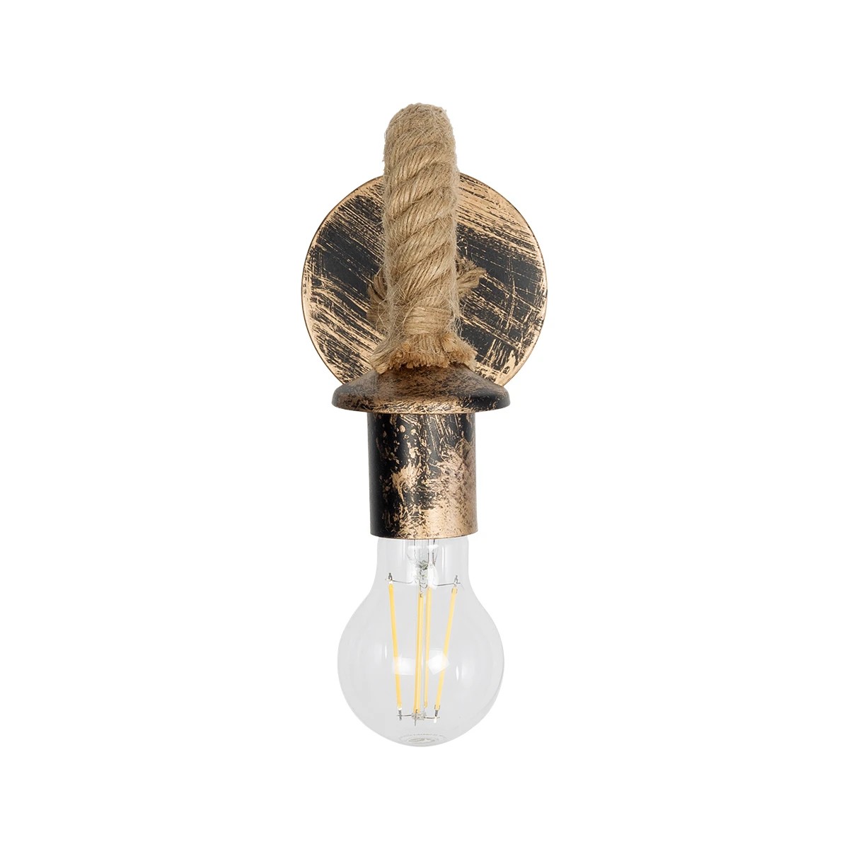 GLOBOSTAR® DAKER 01184 Vintage Φωτιστικό Τοίχου - Απλίκα με Ντουί 1 x E27 AC 220-240V IP20 - Χάλκινο Εφέ Σκουριάς & Μπεζ - Μ21 x Π12 x Υ16cm 6 GLOBOSTAR® DAKER 01184 Vintage Φωτιστικό Τοίχου - Απλίκα με Ντουί 1 x E27 AC 220-240V IP20 - Χάλκινο Εφέ Σκουριάς & Μπεζ - Μ21 x Π12 x Υ16cm - Image 4