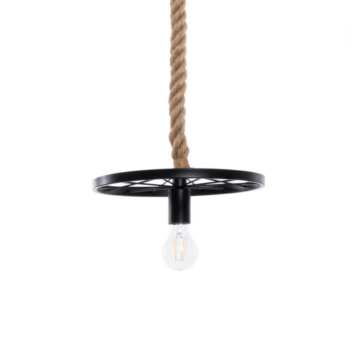 GloboStar® GLOBOSTAR® VELO 01185 Vintage Κρεμαστό Φωτιστικό Οροφής με Ντουί 1 x E27 AC 220-240V IP20 - Μαύρο & Μπεζ - Μ30 x Π30 x Υ12cm