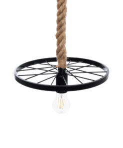 GLOBOSTAR® VELO 01185 Vintage Κρεμαστό Φωτιστικό Οροφής με Ντουί 1 x E27 AC 220-240V IP20 - Μαύρο & Μπεζ - Μ30 x Π30 x Υ12cm 15 01185 6