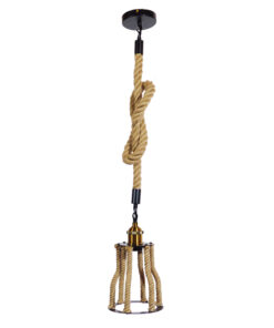 Alternative view of GLOBOSTAR® LANTERN 01186 Vintage Κρεμαστό Φωτιστικό Οροφής με Ντουί 1 x E27 AC 220-240V IP20 - Μαύρο, Χρυσό & Μπεζ - Μ15 x Π15 x Υ24cm