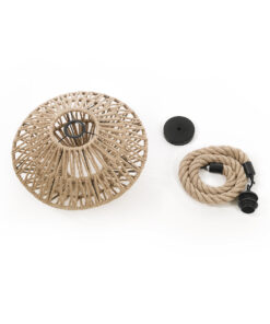 GLOBOSTAR® DOGMA 01187 Boho Κρεμαστό Φωτιστικό Οροφής με Ντουί 1 x E27 AC 220-240V IP20 - Μπεζ - Μ40 x Π40 x Υ20cm 21 01187 11