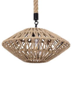 GloboStar® GLOBOSTAR® DOGMA 01187 Boho Κρεμαστό Φωτιστικό Οροφής με Ντουί 1 x E27 AC 220-240V IP20 - Μπεζ - Μ40 x Π40 x Υ20cm