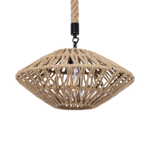 GloboStar® GLOBOSTAR® DOGMA 01187 Boho Κρεμαστό Φωτιστικό Οροφής με Ντουί 1 x E27 AC 220-240V IP20 - Μπεζ - Μ40 x Π40 x Υ20cm
