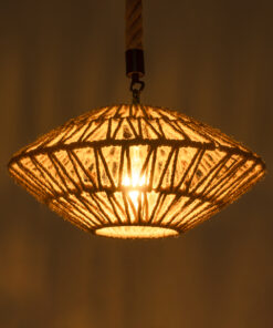 GLOBOSTAR® DOGMA 01187 Boho Κρεμαστό Φωτιστικό Οροφής με Ντουί 1 x E27 AC 220-240V IP20 - Μπεζ - Μ40 x Π40 x Υ20cm 13 01187 3