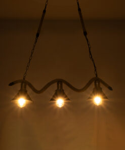 Alternative view of GLOBOSTAR® TYMEN 01189 Boho Κρεμαστό Φωτιστικό Οροφής με Ντουί 3 x E27 AC 220-240V IP20 - Μαύρο & Μπεζ - Μ85 x Π18.5 x Υ20cm