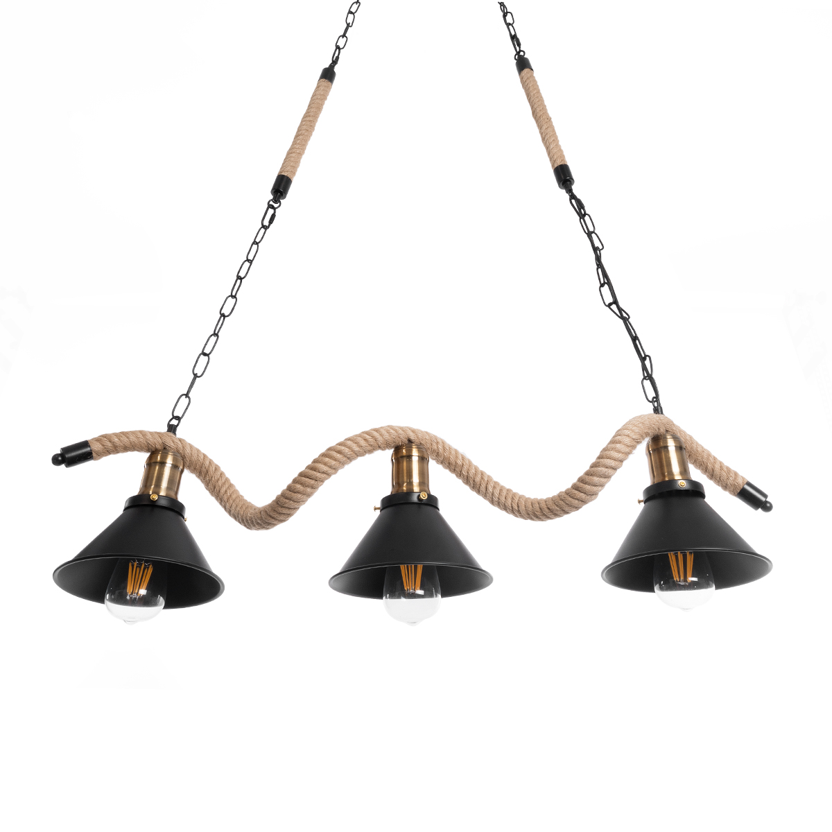 GLOBOSTAR® TYMEN 01189 Boho Κρεμαστό Φωτιστικό Οροφής με Ντουί 3 x E27 AC 220-240V IP20 - Μαύρο & Μπεζ - Μ85 x Π18.5 x Υ20cm 7 GLOBOSTAR® TYMEN 01189 Boho Κρεμαστό Φωτιστικό Οροφής με Ντουί 3 x E27 AC 220-240V IP20 - Μαύρο & Μπεζ - Μ85 x Π18.5 x Υ20cm - Image 5