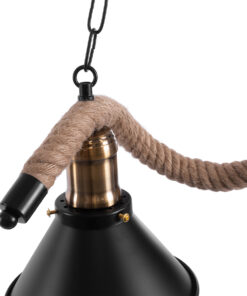 GLOBOSTAR® TYMEN 01189 Boho Κρεμαστό Φωτιστικό Οροφής με Ντουί 3 x E27 AC 220-240V IP20 - Μαύρο & Μπεζ - Μ85 x Π18.5 x Υ20cm 19 01189 8