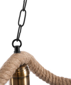 GLOBOSTAR® TYMEN 01189 Boho Κρεμαστό Φωτιστικό Οροφής με Ντουί 3 x E27 AC 220-240V IP20 - Μαύρο & Μπεζ - Μ85 x Π18.5 x Υ20cm 20 01189 9