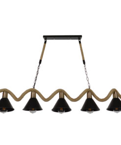 Alternative view of GLOBOSTAR® TYMEN 01190 Vintage Κρεμαστό Φωτιστικό Οροφής με Ντουί 5 x E27 AC 220-240V IP20 - Μαύρο & Μπεζ - Μ150 x Π22 x Υ23cm