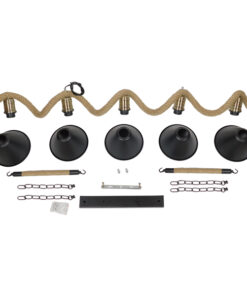 GLOBOSTAR® TYMEN 01190 Vintage Κρεμαστό Φωτιστικό Οροφής με Ντουί 5 x E27 AC 220-240V IP20 - Μαύρο & Μπεζ - Μ150 x Π22 x Υ23cm 15 01190 8