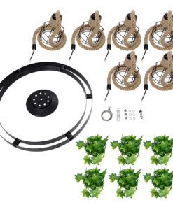 GLOBOSTAR® HELLET 01193 Vintage Κρεμαστό Φωτιστικό Οροφής με Ντουί 6 x E27 AC 220-240V IP20 - Μαύρο & Πράσινο - Μ72 x Π72 x Υ80cm 38 01193 18