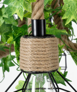 GLOBOSTAR® HELLET 01193 Vintage Κρεμαστό Φωτιστικό Οροφής με Ντουί 6 x E27 AC 220-240V IP20 - Μαύρο & Πράσινο - Μ72 x Π72 x Υ80cm 27 01193 7