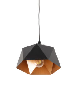 GLOBOSTAR® HEXAGON 01194 Μοντέρνο Κρεμαστό Φωτιστικό Οροφής με Ντουί 1 x E27 AC 220-240V IP20 - Μαύρο & Χρυσό - Μ25 x Π25 x Υ15cm 16 01194 6