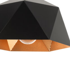 GLOBOSTAR® HEXAGON 01194 Μοντέρνο Κρεμαστό Φωτιστικό Οροφής με Ντουί 1 x E27 AC 220-240V IP20 - Μαύρο & Χρυσό - Μ25 x Π25 x Υ15cm 18 01194 8