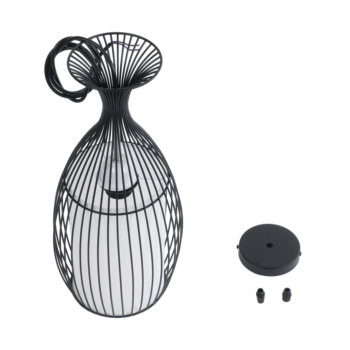 GLOBOSTAR® REA 01196 Μοντέρνο Κρεμαστό Φωτιστικό Οροφής με Ντουί 1 x E27 AC 220-240V IP20 - Μαύρο & Λευκό - Μ18 x Π18 x Υ43cm 12 GLOBOSTAR® REA 01196 Μοντέρνο Κρεμαστό Φωτιστικό Οροφής με Ντουί 1 x E27 AC 220-240V IP20 - Μαύρο & Λευκό - Μ18 x Π18 x Υ43cm - Image 10