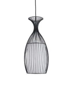 GLOBOSTAR® REA 01196 Μοντέρνο Κρεμαστό Φωτιστικό Οροφής με Ντουί 1 x E27 AC 220-240V IP20 - Μαύρο & Λευκό - Μ18 x Π18 x Υ43cm 15 01196 4