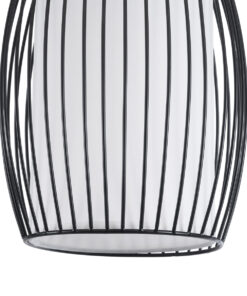 GLOBOSTAR® REA 01196 Μοντέρνο Κρεμαστό Φωτιστικό Οροφής με Ντουί 1 x E27 AC 220-240V IP20 - Μαύρο & Λευκό - Μ18 x Π18 x Υ43cm 18 01196 7