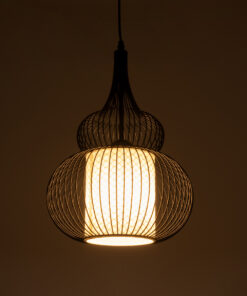 Alternative view of GLOBOSTAR® LILY 01199 Μοντέρνο Κρεμαστό Φωτιστικό Οροφής με Ντουί 1 x E27 AC 220-240V IP20 - Μαύρο & Λευκό - Μ31 x Π31 x Υ42cm