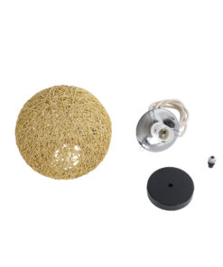 GLOBOSTAR® OCEANA 01200 Boho Κρεμαστό Φωτιστικό Οροφής με Ντουί 1 x E27 AC 220-240V IP20 - Μπεζ - Μ20 x Π20 x Υ20cm 19 01200 10