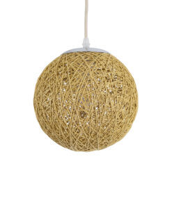 GloboStar® GLOBOSTAR® OCEANA 01200 Boho Κρεμαστό Φωτιστικό Οροφής με Ντουί 1 x E27 AC 220-240V IP20 - Μπεζ - Μ20 x Π20 x Υ20cm