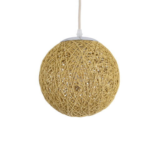 GloboStar® GLOBOSTAR® OCEANA 01200 Boho Κρεμαστό Φωτιστικό Οροφής με Ντουί 1 x E27 AC 220-240V IP20 - Μπεζ - Μ20 x Π20 x Υ20cm