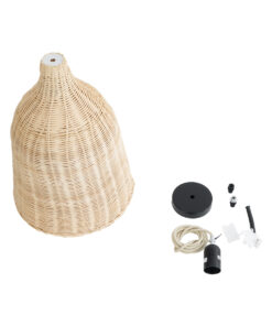 GLOBOSTAR® BAHAMAS 01202 Boho Κρεμαστό Φωτιστικό Οροφής με Ντουί 1 x E27 AC 220-240V IP20 - Μπεζ - Μ30 x Π30 x Υ40cm 21 01202 10