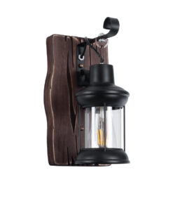 GloboStar® GLOBOSTAR® BRASRA 01204 Vintage Φωτιστικό Τοίχου - Απλίκα με Ντουί 1 x E27 AC 220-240V IP20 - Καφέ & Μαύρο - Μ15 x Π20 x Υ30cm