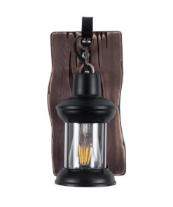 GLOBOSTAR® BRASRA 01204 Vintage Φωτιστικό Τοίχου - Απλίκα με Ντουί 1 x E27 AC 220-240V IP20 - Καφέ & Μαύρο - Μ15 x Π20 x Υ30cm 12 01204 4