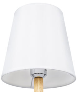 GloboStar® NAPHIE 01208 Κλασσικό Επιτραπέζιο Φωτιστικό Πορτατίφ Μονόφωτο 1 x E27 IP20 Μπεζ Ξύλο με Λευκό Ύφασμα - Μ21 x Π21 x Υ42cm 16 01208 7