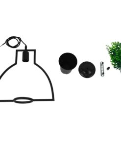 GLOBOSTAR® FLOWERPOT 10001209 Μοντέρνο Κρεμαστό Φωτιστικό Οροφής με Ντουί 1 x E27 AC 220-240V IP20 - Μαύρο & Πράσινο - Μ34 x Π34 x Y34cm 17 01209 1 7