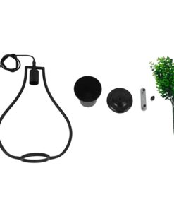 GLOBOSTAR® FLOWERPOT 10001210 Μοντέρνο Κρεμαστό Φωτιστικό Οροφής με Ντουί 1 x E27 AC 220-240V IP20 - Μαύρο & Πράσινο - Μ27 x Π27 x Υ40cm 17 01210 1 7