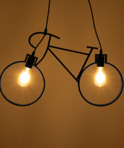 Alternative view of GLOBOSTAR® BIKE 01213 Vintage Κρεμαστό Φωτιστικό Οροφής με Ντουί 2 x E27 AC 220-240V IP20 - Μαύρο - Μ67 x Π3.5 x Υ41cm