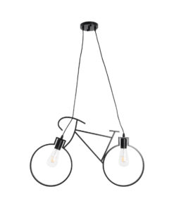 GLOBOSTAR® BIKE 01213 Vintage Κρεμαστό Φωτιστικό Οροφής με Ντουί 2 x E27 AC 220-240V IP20 - Μαύρο - Μ67 x Π3.5 x Υ41cm 12 01213 4