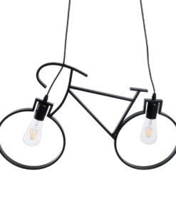 GLOBOSTAR® BIKE 01213 Vintage Κρεμαστό Φωτιστικό Οροφής με Ντουί 2 x E27 AC 220-240V IP20 - Μαύρο - Μ67 x Π3.5 x Υ41cm 14 01213 6