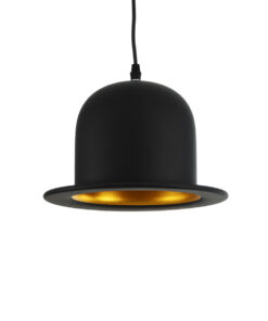 GloboStar® GLOBOSTAR® CHARLO 01214 Vintage Κρεμαστό Φωτιστικό Οροφής με Ντουί 1 x E27 AC 220-240V IP20 - Μαύρο & Χρυσό - Μ26 x Π26 x Υ16cm