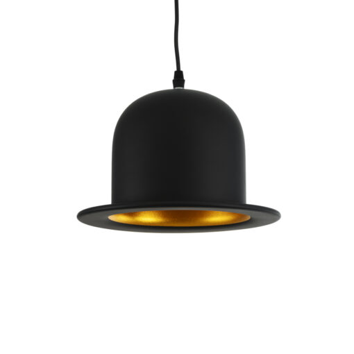 GloboStar® GLOBOSTAR® CHARLO 01214 Vintage Κρεμαστό Φωτιστικό Οροφής με Ντουί 1 x E27 AC 220-240V IP20 - Μαύρο & Χρυσό - Μ26 x Π26 x Υ16cm