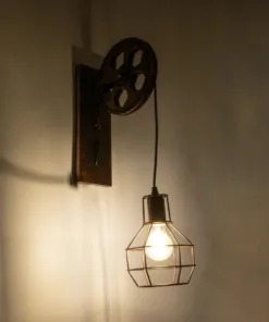 Alternative view of GLOBOSTAR® RYDON 01216 Vintage Φωτιστικό Τοίχου - Απλίκα με Ντουί 1 x E27 AC 220-240V IP20 - Χάλκινο Εφέ Σκουριάς - Μ15 x Π24 x Υ70cm