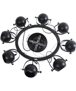 GLOBOSTAR® LINNYA 01219 Μοντέρνο Κρεμαστό Φωτιστικό Οροφής με Ντουί 8 x E27 AC 220-240V IP20 - Μαύρο - Μ78 x Π78 x Υ10cm 23 01219 12