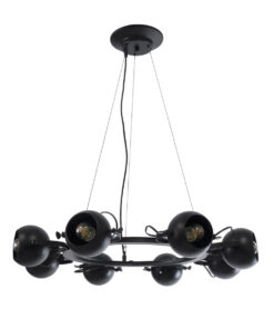 GLOBOSTAR® LINNYA 01219 Μοντέρνο Κρεμαστό Φωτιστικό Οροφής με Ντουί 8 x E27 AC 220-240V IP20 - Μαύρο - Μ78 x Π78 x Υ10cm 15 01219 4