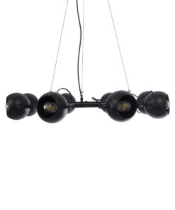 GLOBOSTAR® LINNYA 01219 Μοντέρνο Κρεμαστό Φωτιστικό Οροφής με Ντουί 8 x E27 AC 220-240V IP20 - Μαύρο - Μ78 x Π78 x Υ10cm 16 01219 5