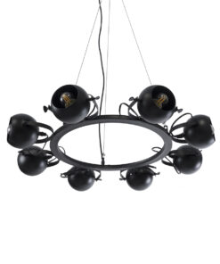 GLOBOSTAR® LINNYA 01219 Μοντέρνο Κρεμαστό Φωτιστικό Οροφής με Ντουί 8 x E27 AC 220-240V IP20 - Μαύρο - Μ78 x Π78 x Υ10cm 17 01219 6