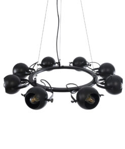 GLOBOSTAR® LINNYA 01219 Μοντέρνο Κρεμαστό Φωτιστικό Οροφής με Ντουί 8 x E27 AC 220-240V IP20 - Μαύρο - Μ78 x Π78 x Υ10cm 18 01219 7